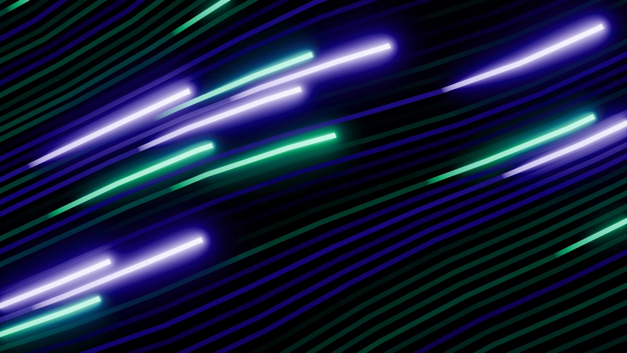 Light rays abstract in green and purple